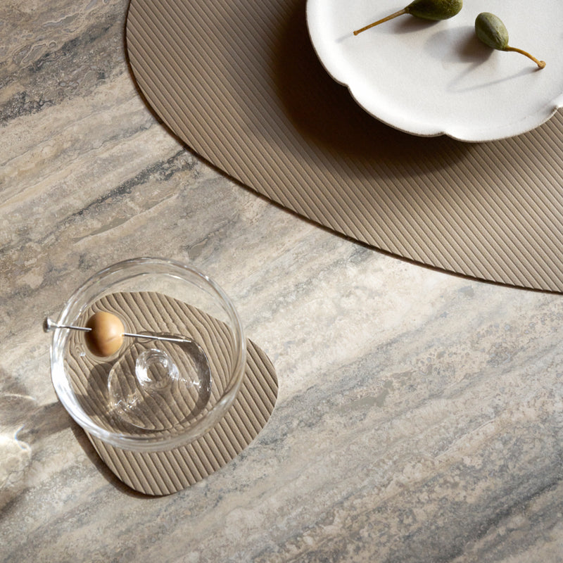Lind DNA - Glasuntersetzer Curve | Corduroy clay braun