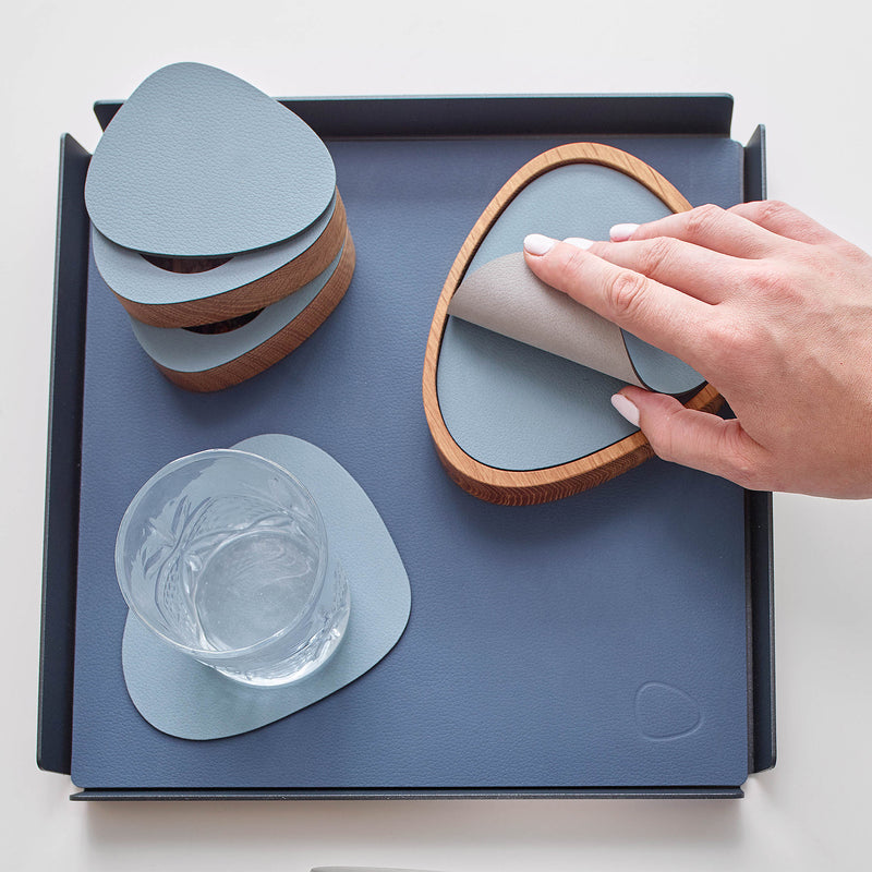 Lind DNA - Glasuntersetzer Curve | Nupo hellblau