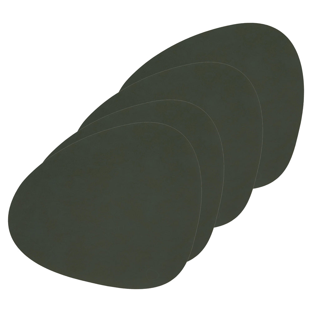 Lind DNA - Tischset Curve L 4er-Set | Nupo dunkelgrün