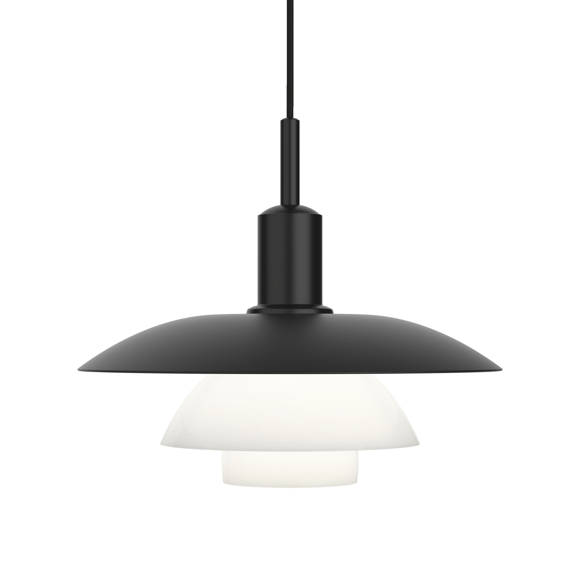 Louis Poulsen - PH 5/5 Pendelleuchte | Aluminium schwarz/Opalglas / 70W E27, Aluminium schwarz/Opalglas / 2700K 41W, Aluminium schwarz/Opalglas / 3000K 41W