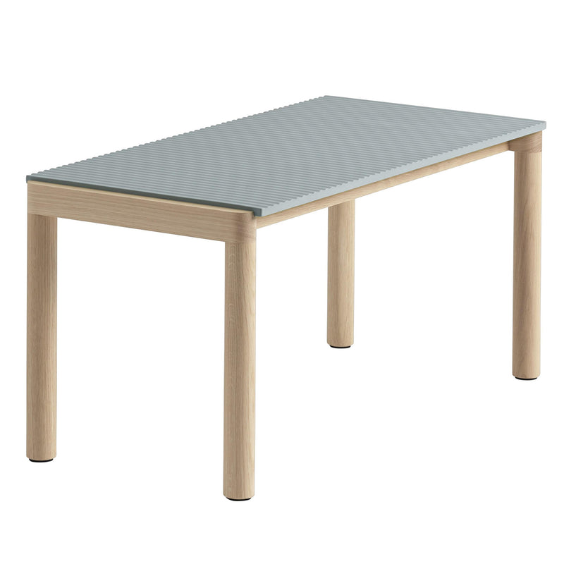Muuto - Couple Couchtisch | 1 Wavy / 84 x 40 cm / Eiche/hellblau