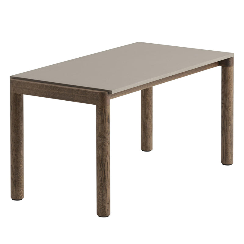 Muuto - Couple Couchtisch | 1 Plain / 84 x 40 cm / Eiche dunkel geölt/taupe
