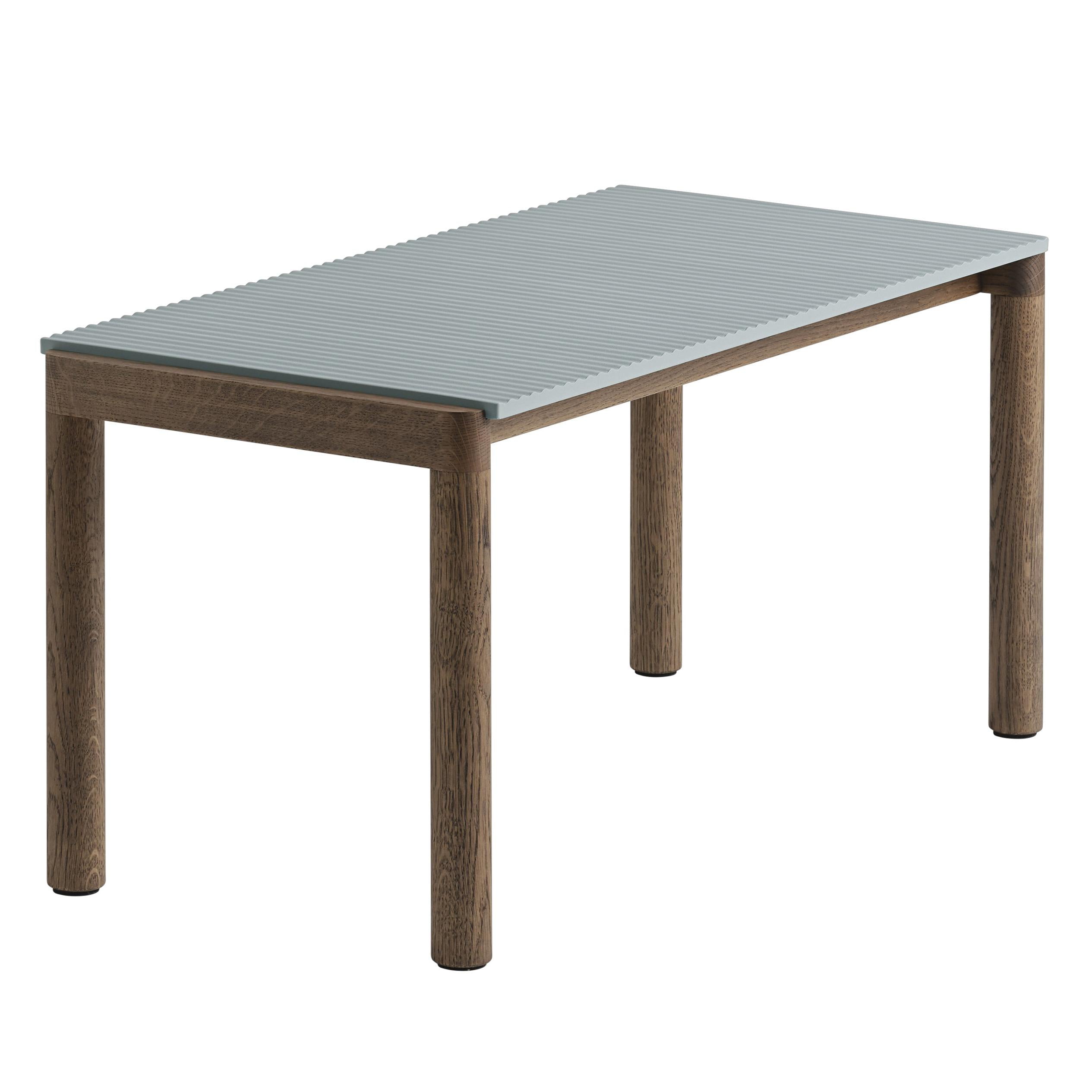 Muuto - Couple Couchtisch | 1 Wavy / 84 x 40 cm / Eiche dunkel geölt/hellblau