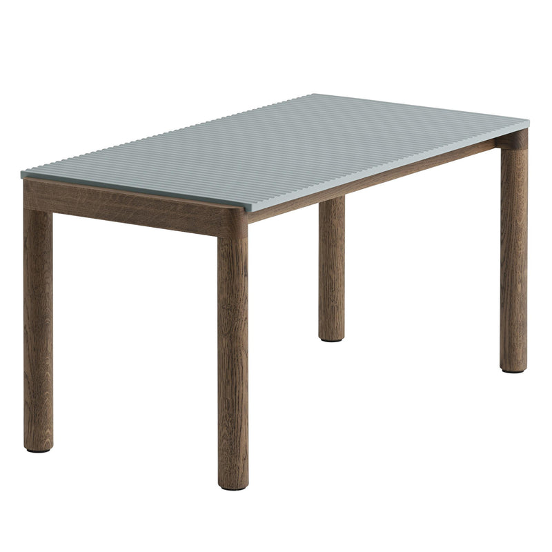 Muuto - Couple Couchtisch | 1 Wavy / 84 x 40 cm / Eiche dunkel geölt/hellblau