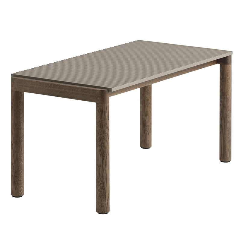 Muuto - Couple Couchtisch | 1 Wavy / 84 x 40 cm / Eiche dunkel geölt/taupe