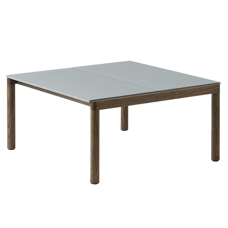Muuto - Couple Couchtisch | 2 Plain / 84 x 80 cm / Eiche dunkel geölt/hellblau