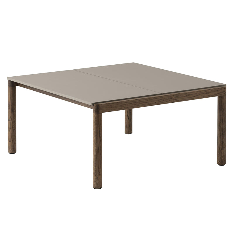 Muuto - Couple Couchtisch | 2 Plain / 84 x 80 cm / Eiche dunkel geölt/taupe