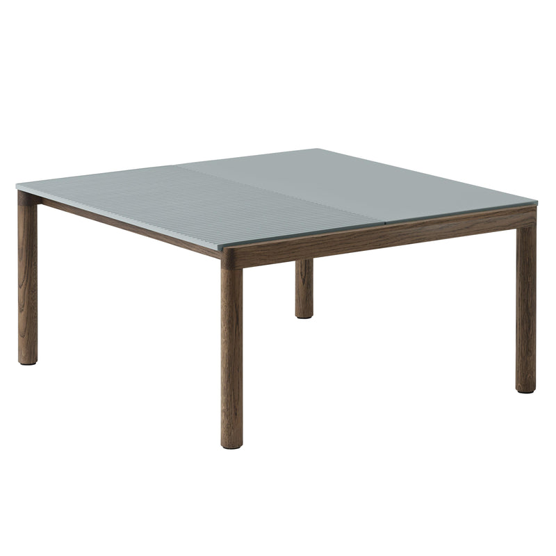 Muuto - Couple Couchtisch | 1 Plain / 84 x 80 cm / Eiche dunkel geölt/hellblau