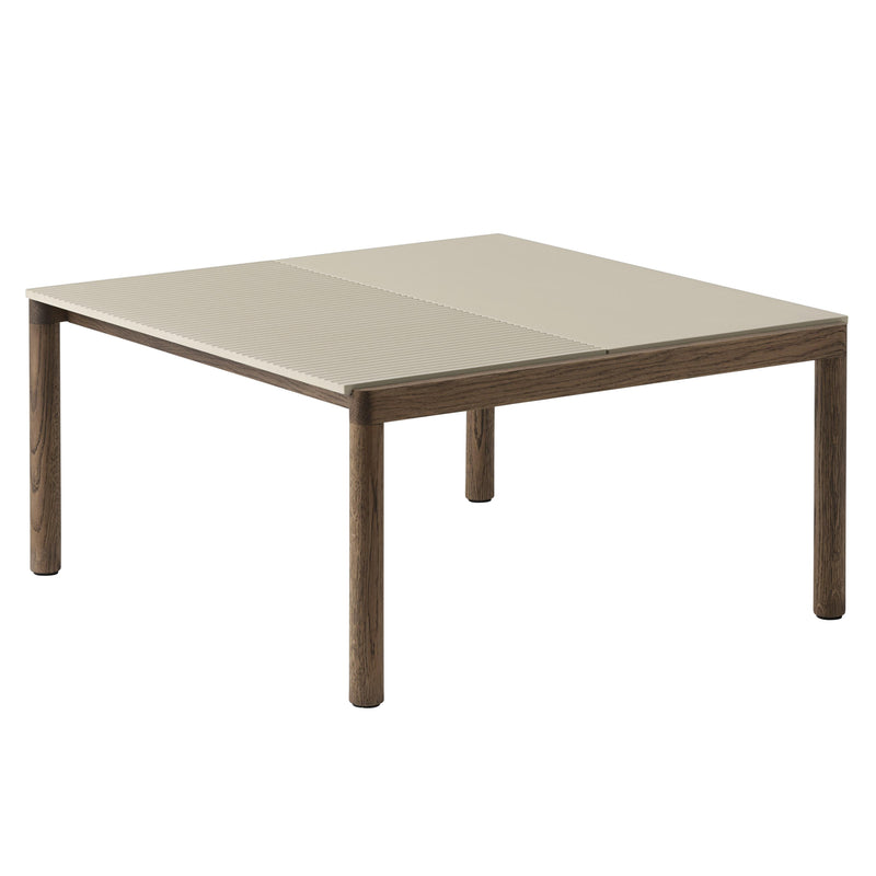 Muuto - Couple Couchtisch | 1 Plain / 84 x 80 cm / Eiche dunkel geölt/sand