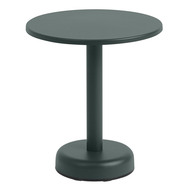 Muuto - Linear Steel Outdoor Kaffeetisch | Ø 42 x H 47 cm / dunkelgrün