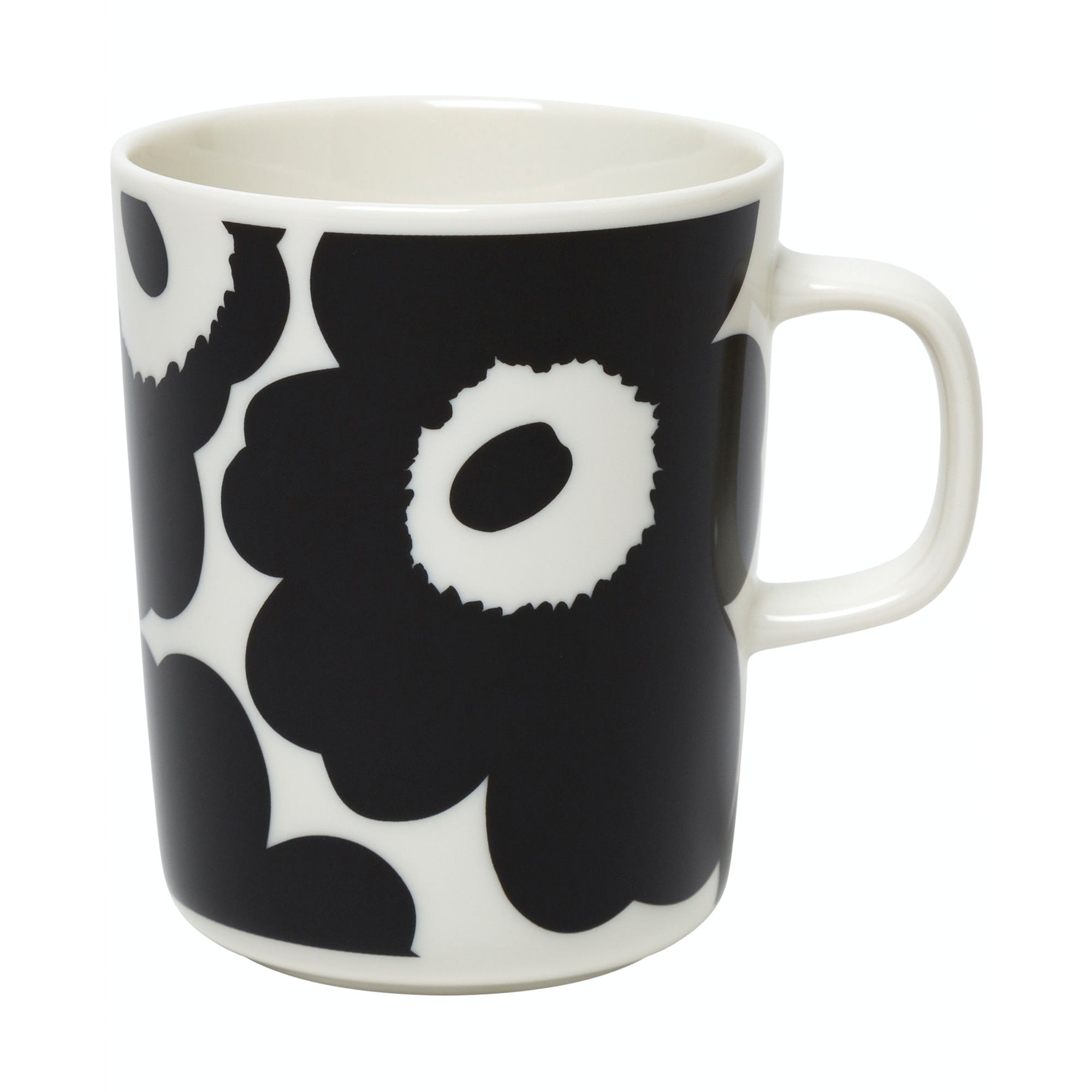 Marimekko - Oiva Unikko Becher mit Henkel | 250 ml / schwarz/weiß