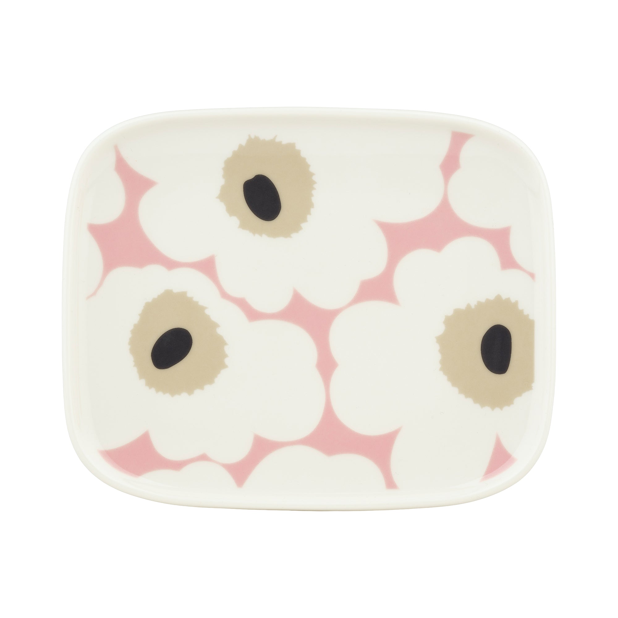 Marimekko - Oiva Unikko Servierplatte | white/pink/sand/charcoal