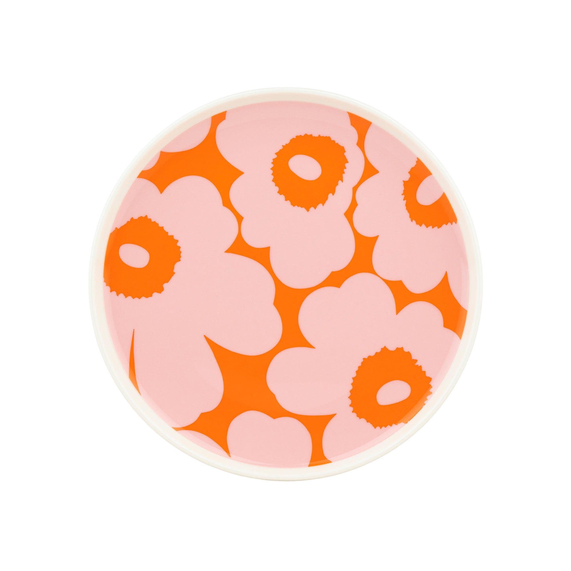 Marimekko - Oiva Unikko Teller Ø 20 cm | weiß/pink/orange