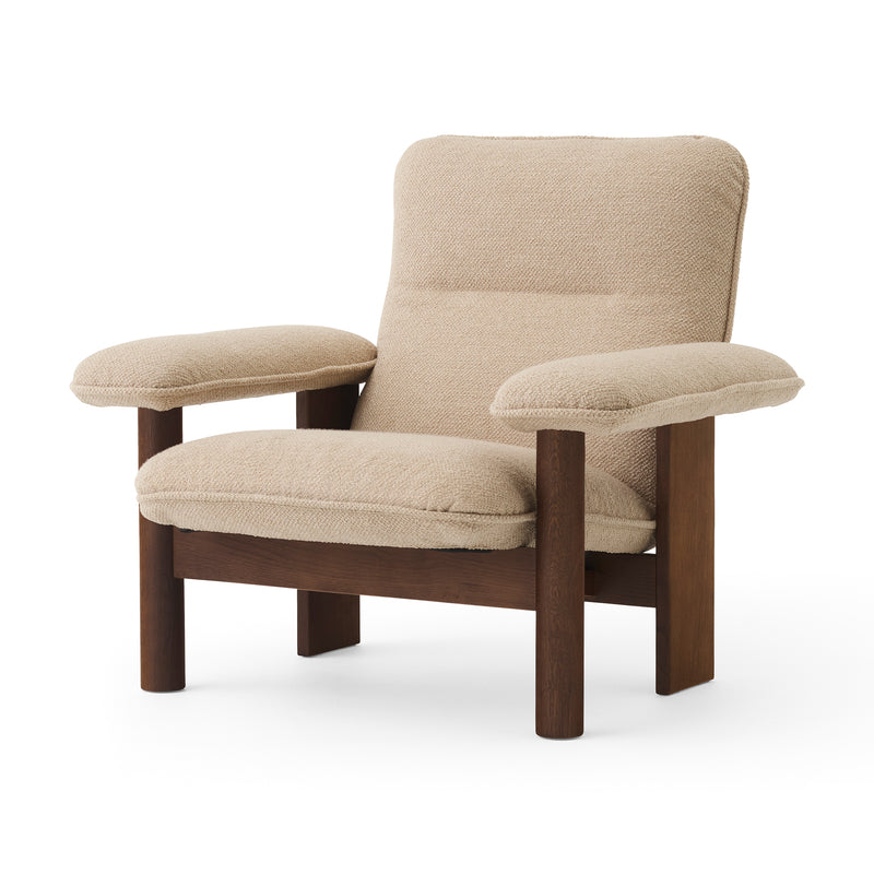 Audo - Brasilia Lounge Chair | Audo Bouclé beige (02) / Eiche dunkel gebeizt 