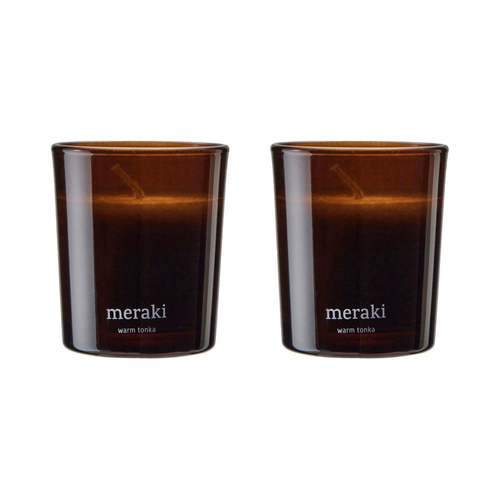 Meraki - Duftkerze | 2er-Set / Ø 6 cm / Warm tonka