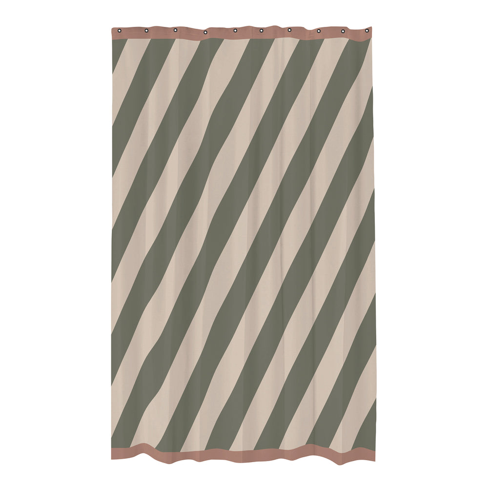 Mette Ditmer - Diagonal Duschvorhang | dark olive