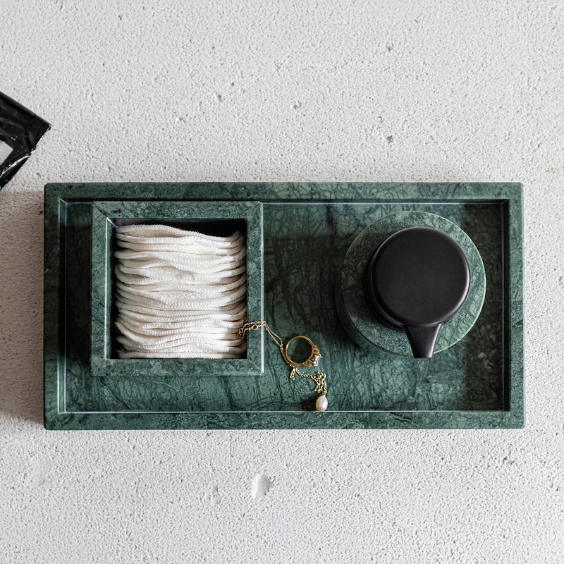 Mette Ditmer - Marble Tablett | 16 x 31 cm / dark forest