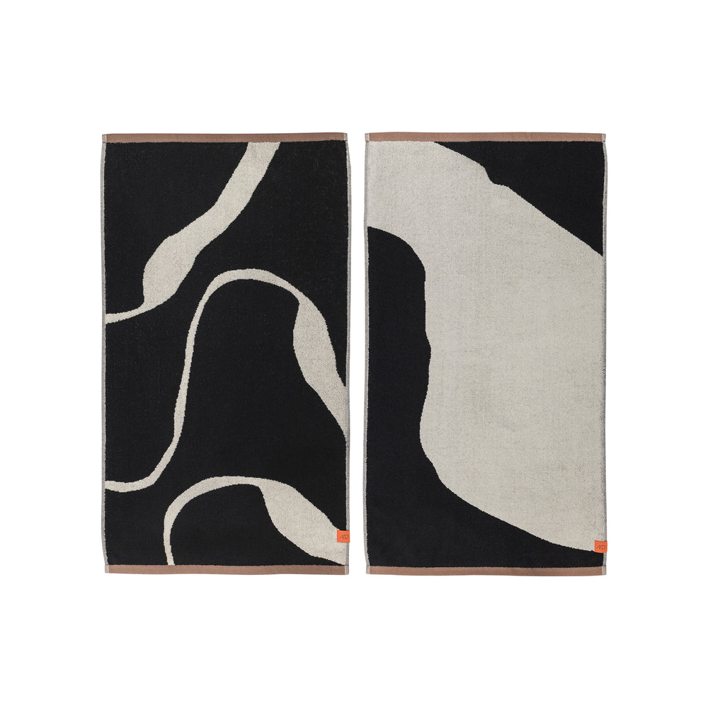 Mette Ditmer - Nova Arte Gästehandtuch | schwarz/off-white