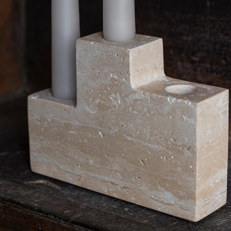 Mette Ditmer - Step Kerzenhalter | trio / Travertine leinen