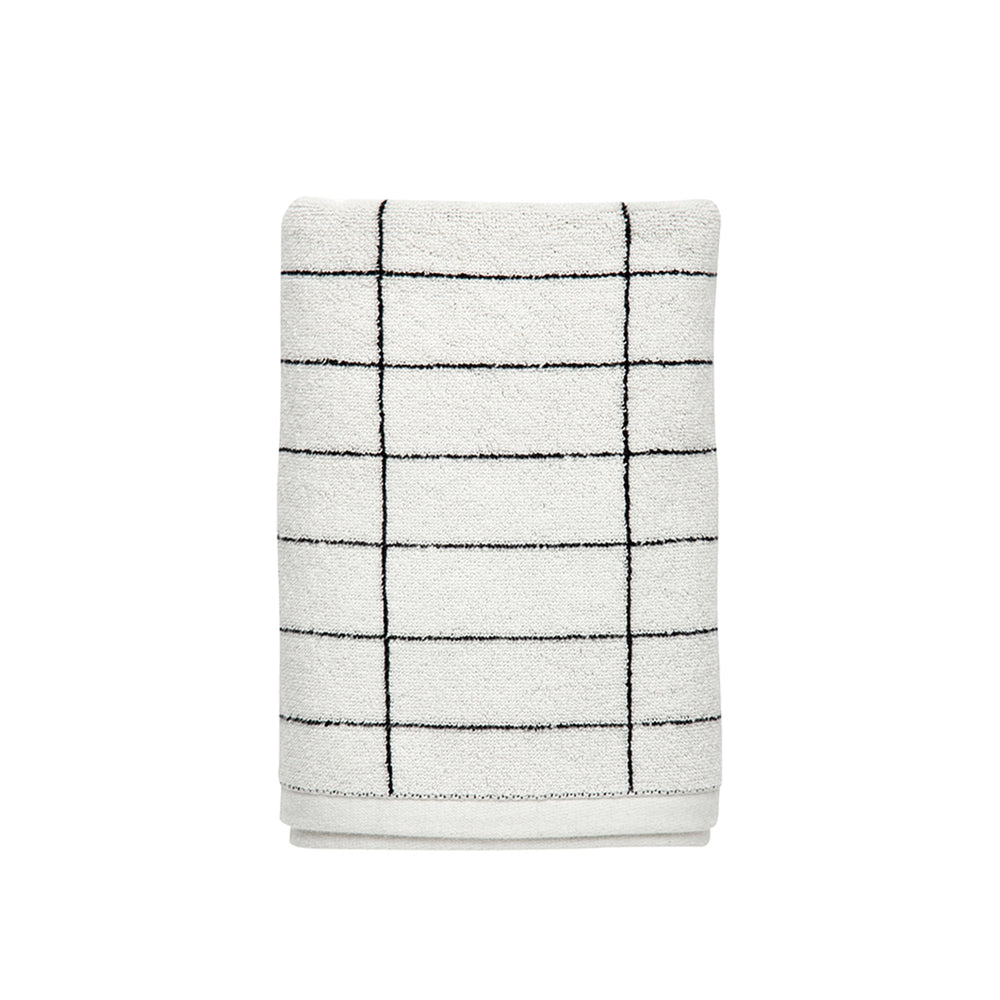 Mette Ditmer - Tile Gästehandtuch | schwarz/off-white