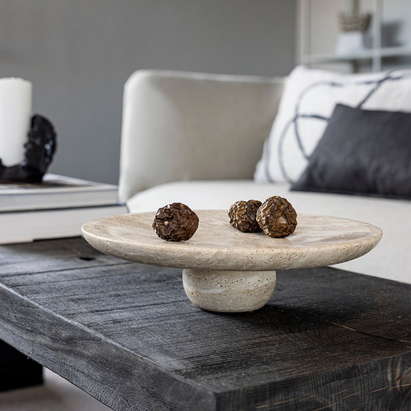 Mette Ditmer - Travertine Pedestal Tablett