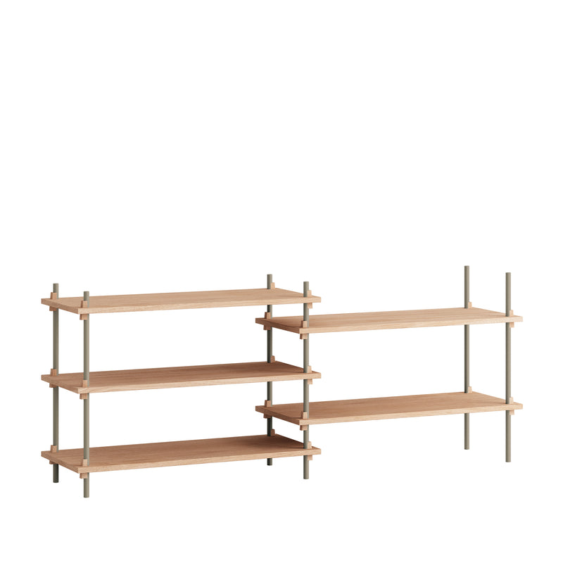 Moebe - Shelving System | Eiche geölt / Low Double / warm grey