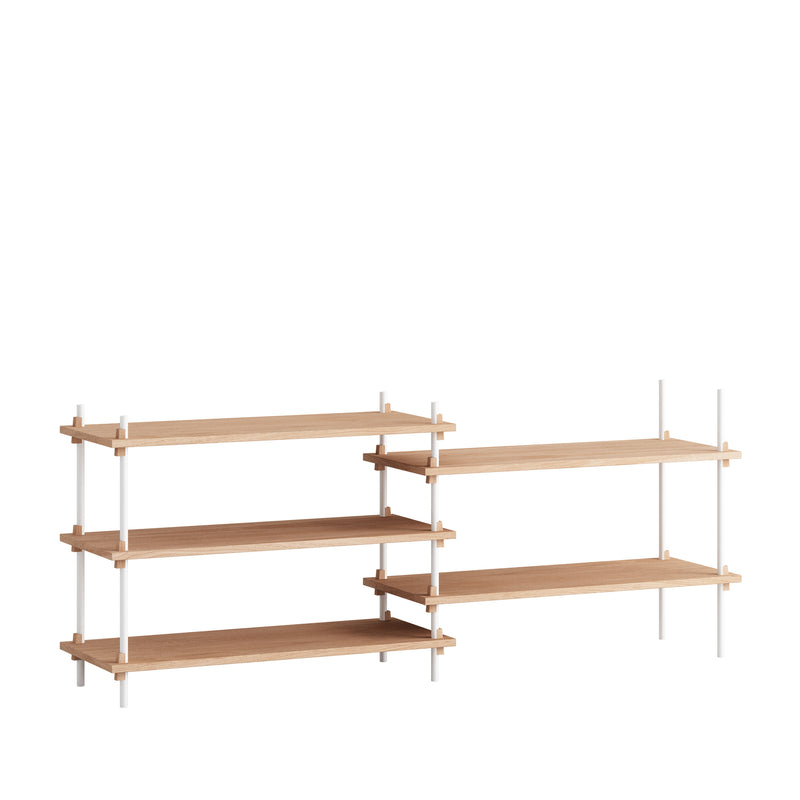 Moebe - Shelving System | Eiche geölt / Low Double / weiß