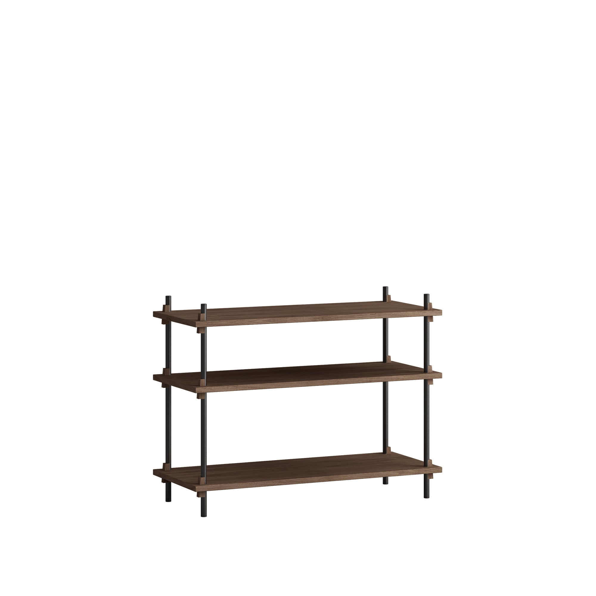 Moebe - Shelving System | Eiche dunkel geräuchert / Low / schwarz