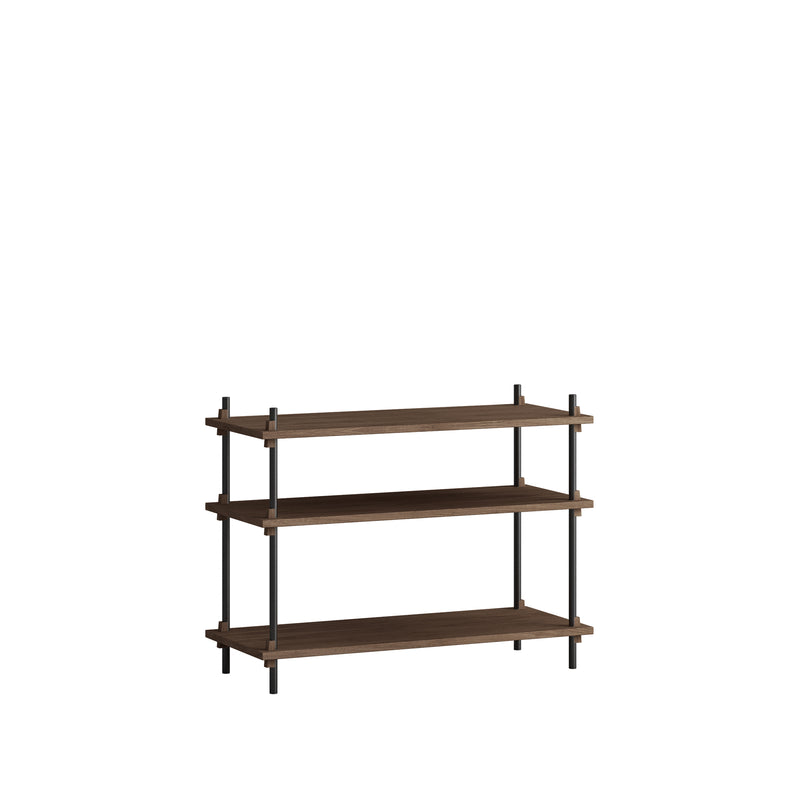 Moebe - Shelving System | Eiche dunkel geräuchert / Low / schwarz