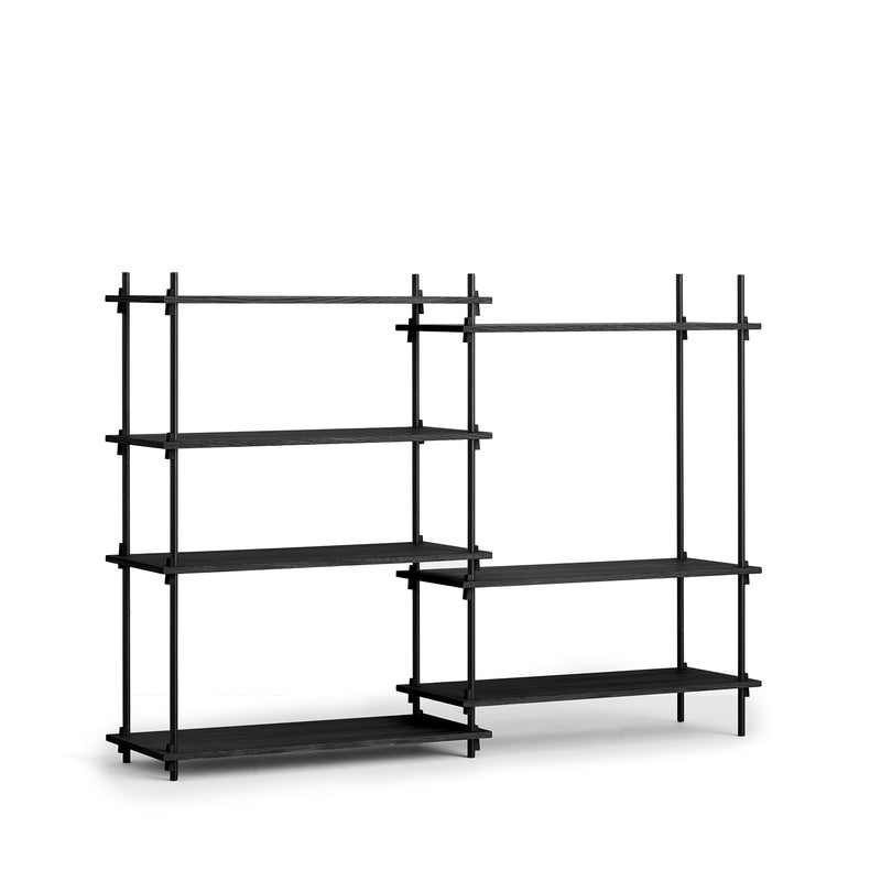 Moebe - Shelving System | Eiche schwarz gebeizt / Medium Double / schwarz