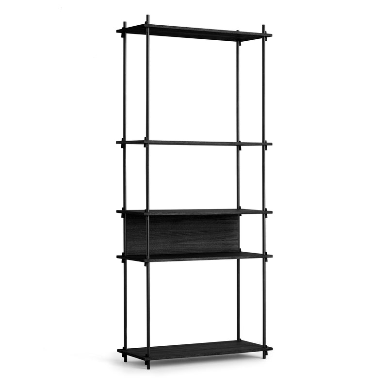 Moebe - Shelving System | Eiche schwarz gebeizt / Tall Single / schwarz