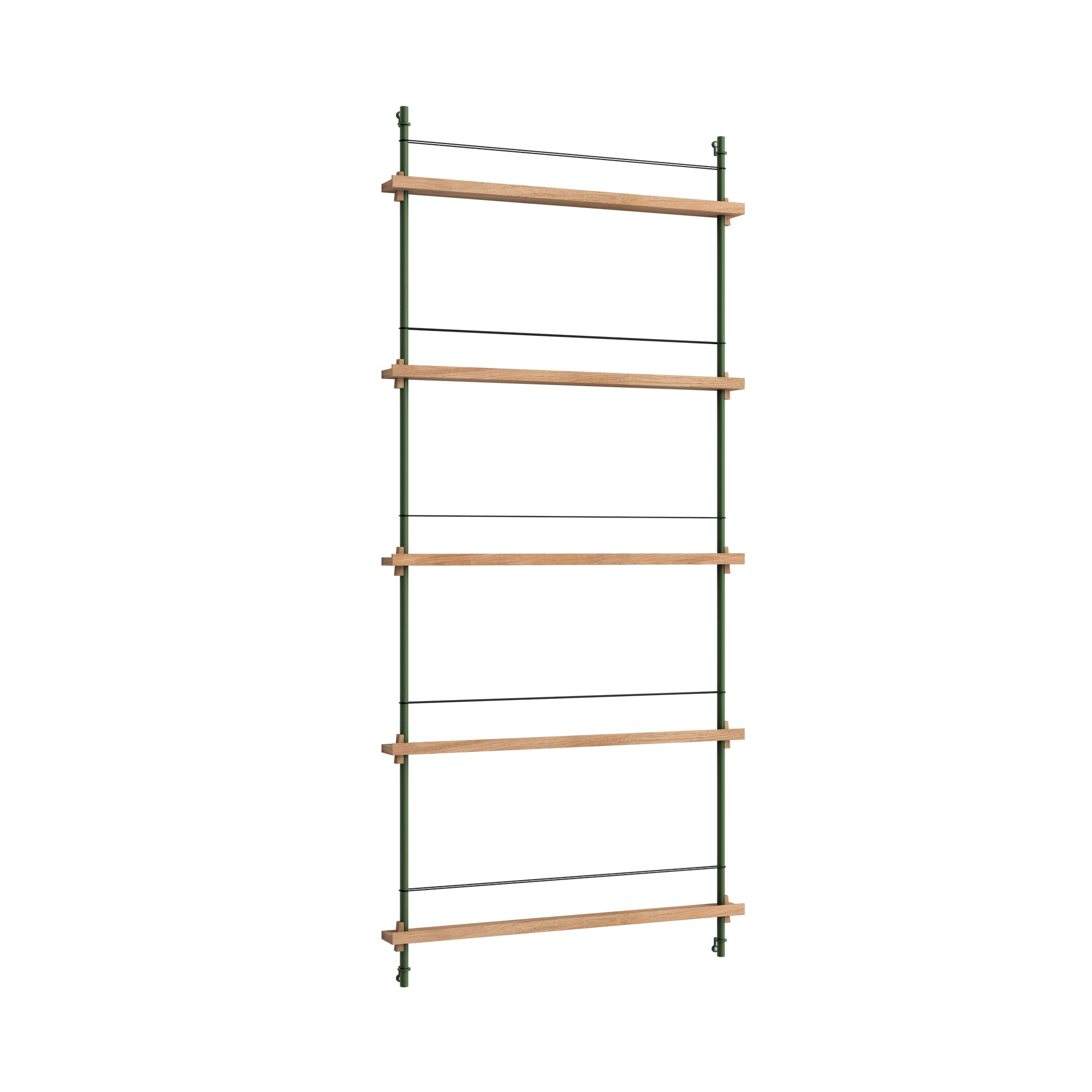 Moebe - Zeitungsregal | Eiche natur / 85 x 180 cm / pine green
