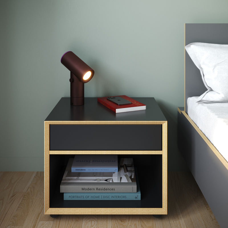 Müller Small Living - Vertiko kleine Kommode | Schubkasten oben / anthrazit