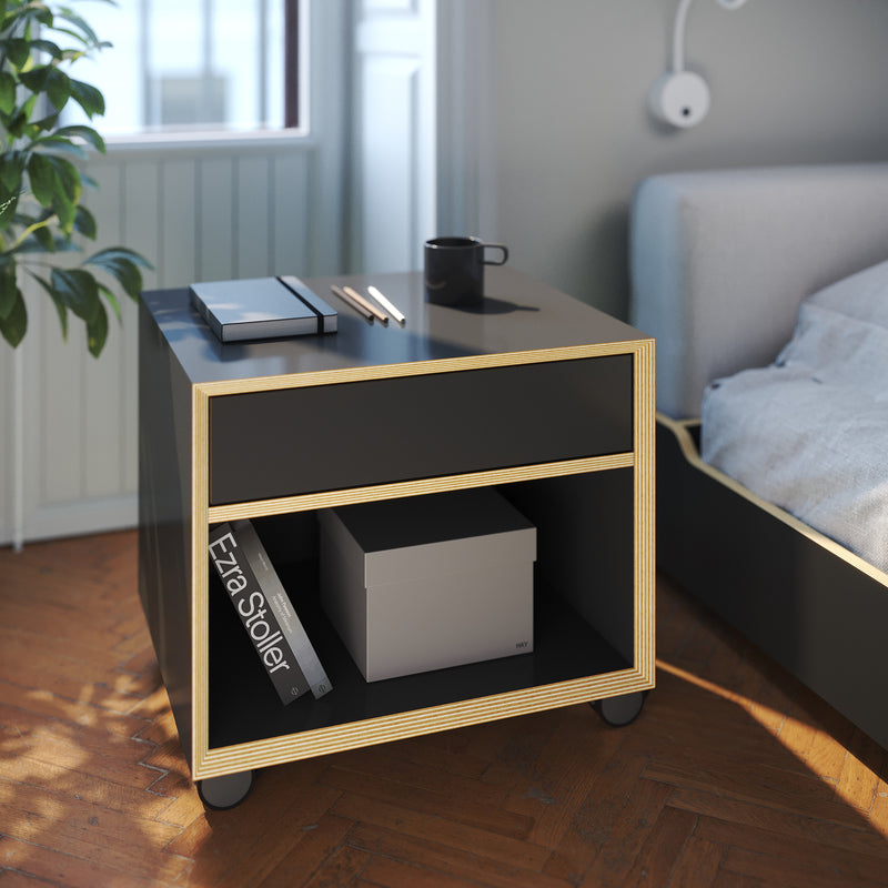 Müller Small Living - Vertiko kleine Kommode | Schubkasten oben / schwarz