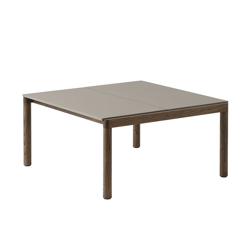 Muuto - Couple Couchtisch | 2 Plain / 84 x 80 cm / Eiche dunkel geölt/taupe