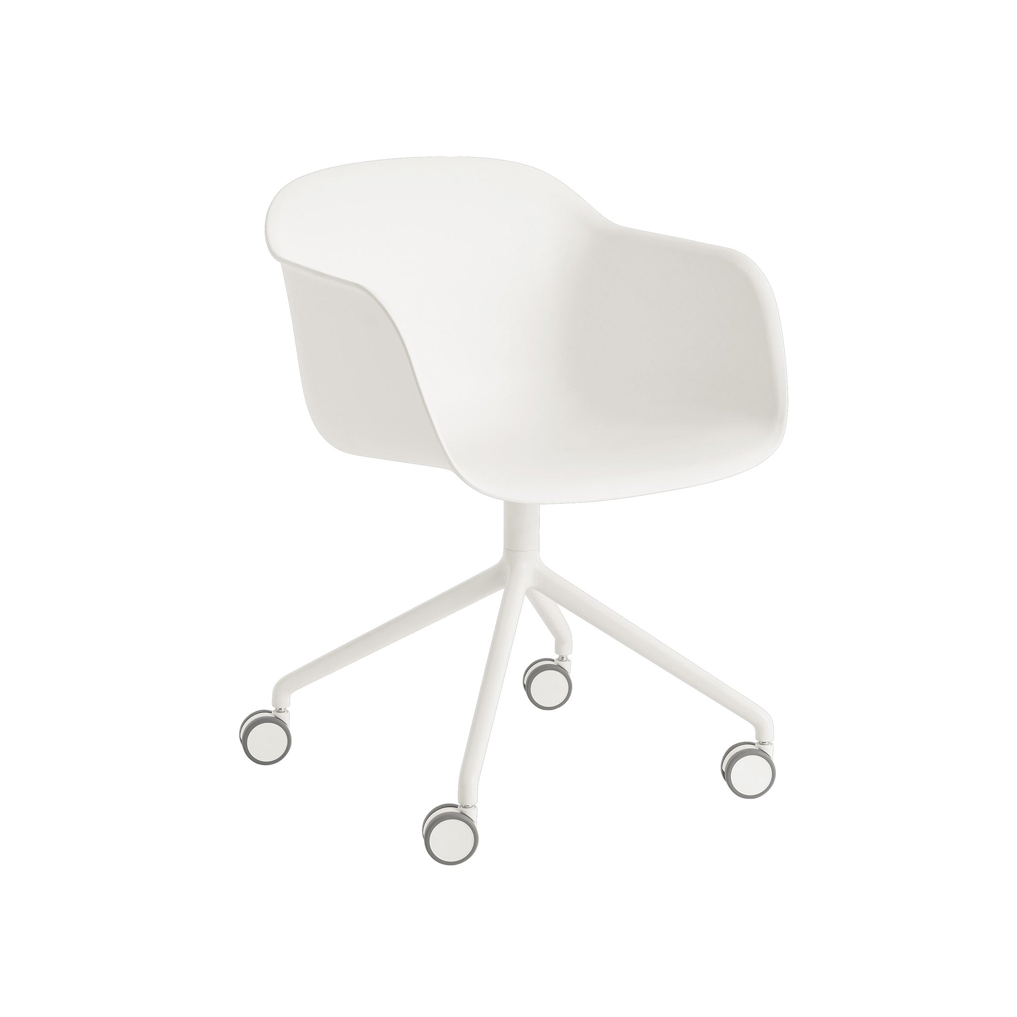 Muuto - Fiber Armchair Swivel mit Rollen | weiß