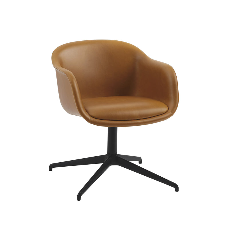 Muuto - Fiber Conference Armlehnstuhl | Refine Leder cognac / schwarz