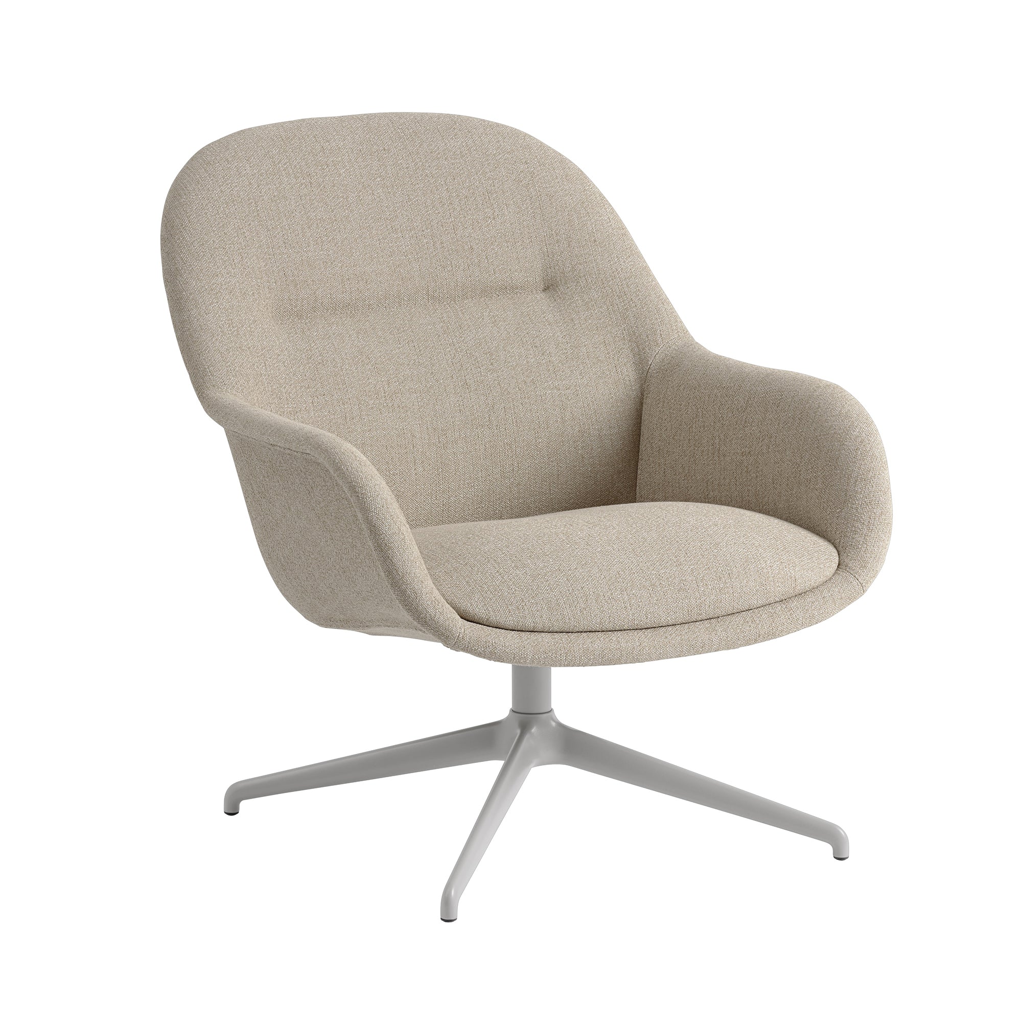 Muuto - Fiber Lounge Armchair Swivel Base | Kvadrat Ecriture beige (240)