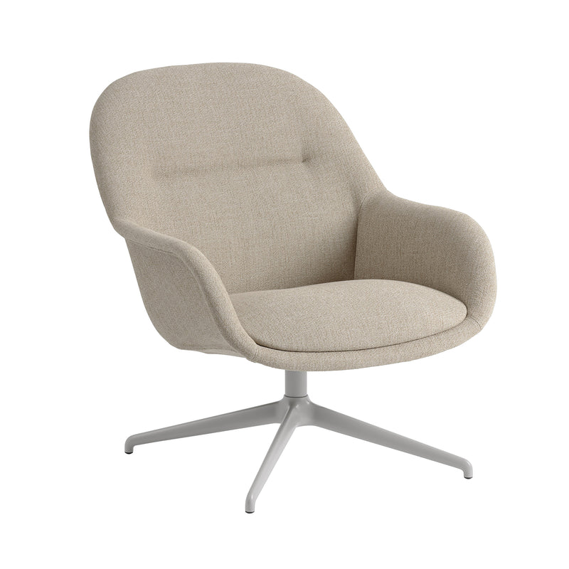Muuto - Fiber Lounge Armchair Swivel Base | Kvadrat Ecriture beige (240)