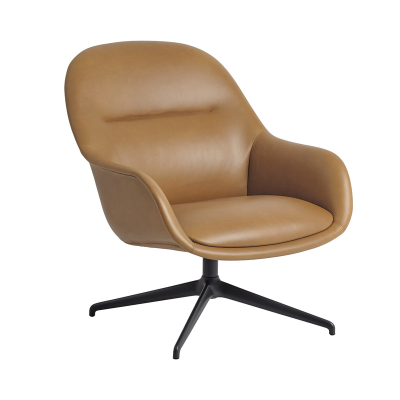 Muuto - Fiber Lounge Armchair Swivel Base | Refine Leder Cognac