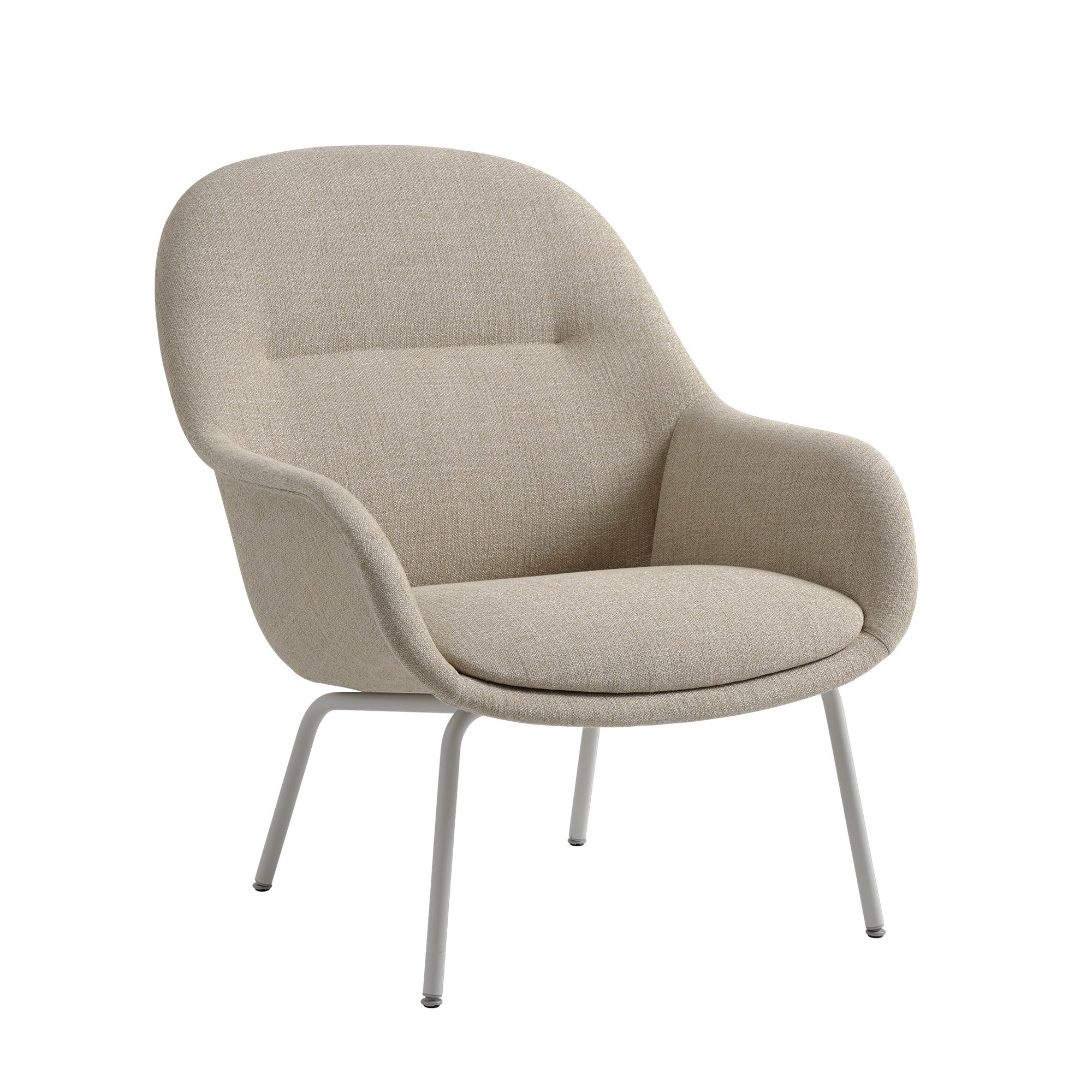 Muuto - Fiber Lounge Armchair Tube Base (gepolstert) | Kvadrat Ecriture beige (240)