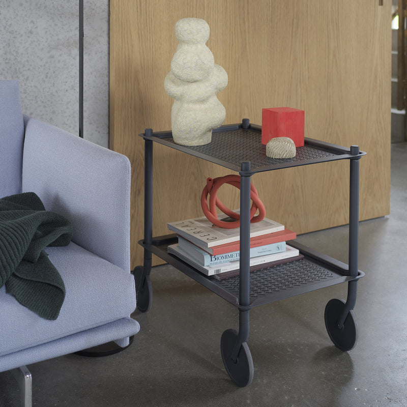 Muuto - Flow Beistellwagen | 2 Etagen / blau-grau