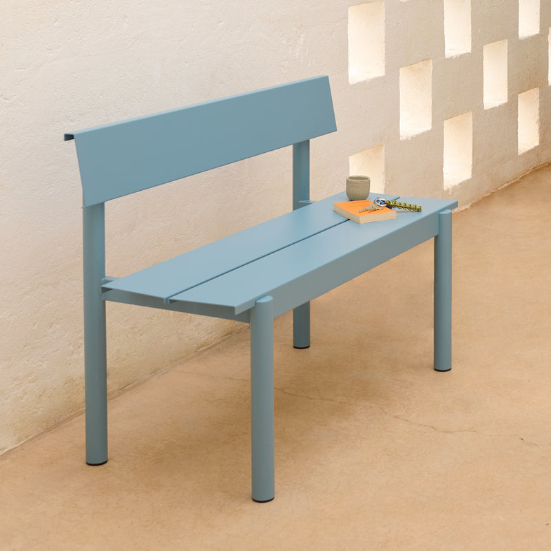 Muuto - Linear Steel Bank mit Rückenlehne