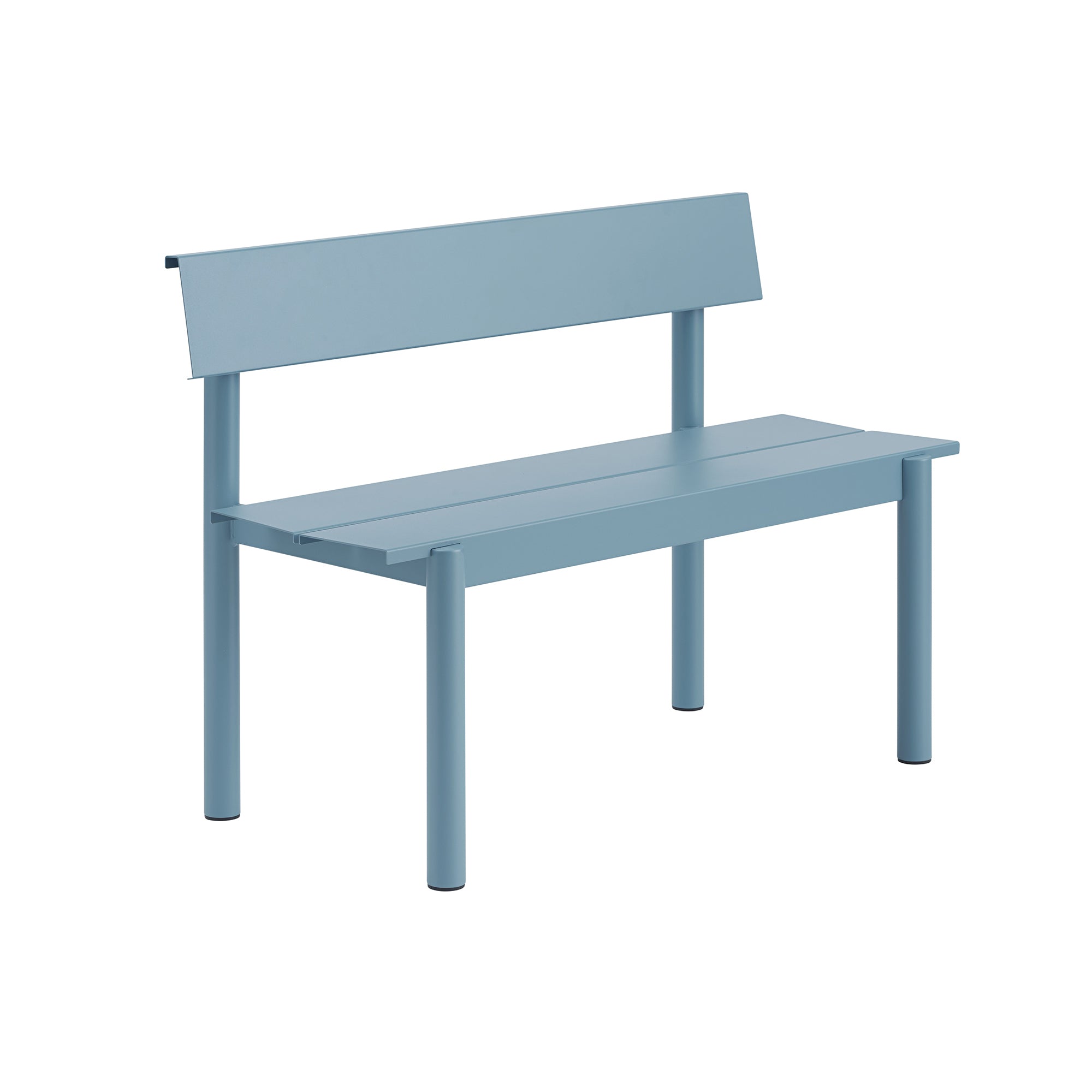 Muuto - Linear Steel Bank mit Rückenlehne | 110 cm / hellblau