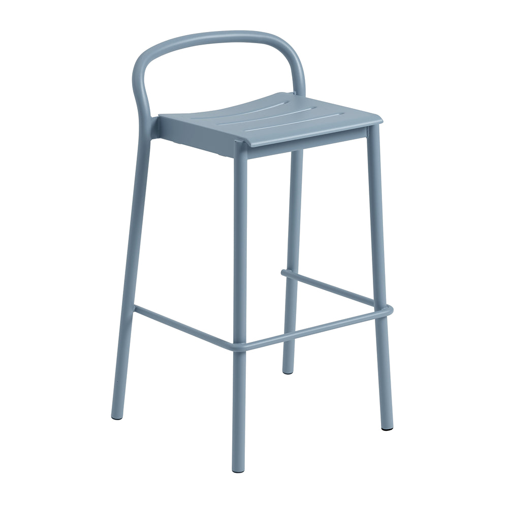 Muuto - Linear Steel Barhocker Outdoor | 75 cm / hellblau