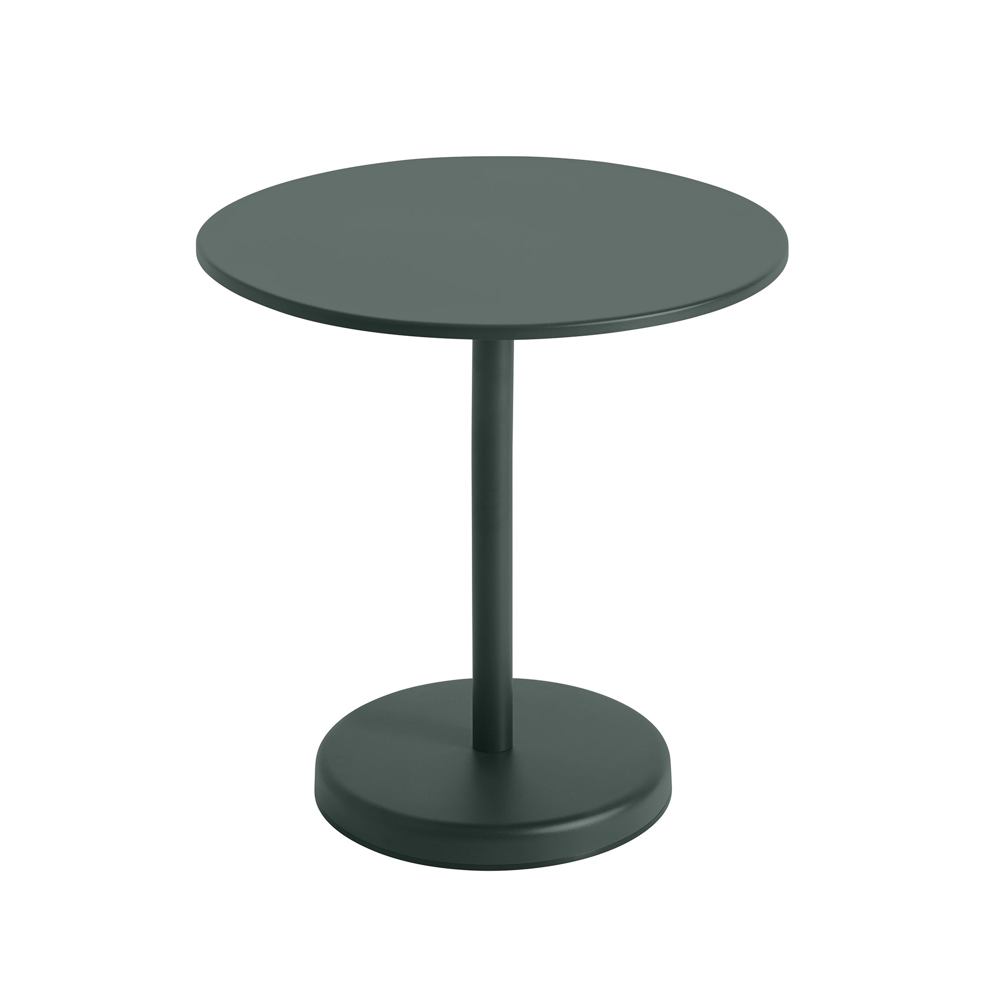 Muuto - Linear Steel Bistrotisch | Ø 70 x H 73 cm / dunkelgrün