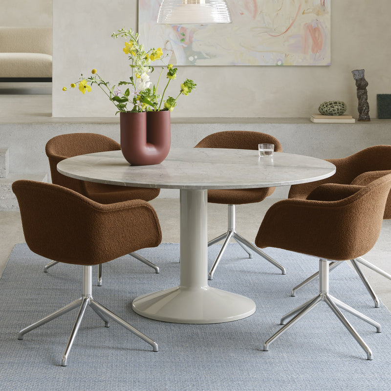 Muuto - Midst Esstisch | Ø 140 cm / Marmor grau/schwarz