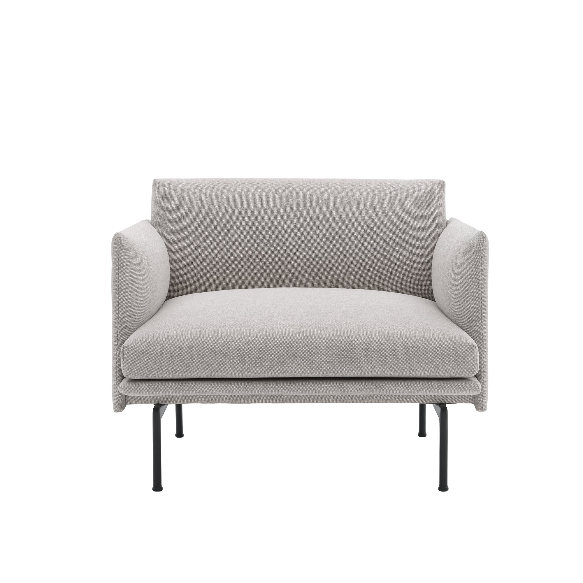 Muuto - Outline Sessel | Kvadrat Sahco Clay greige 12 / schwarz