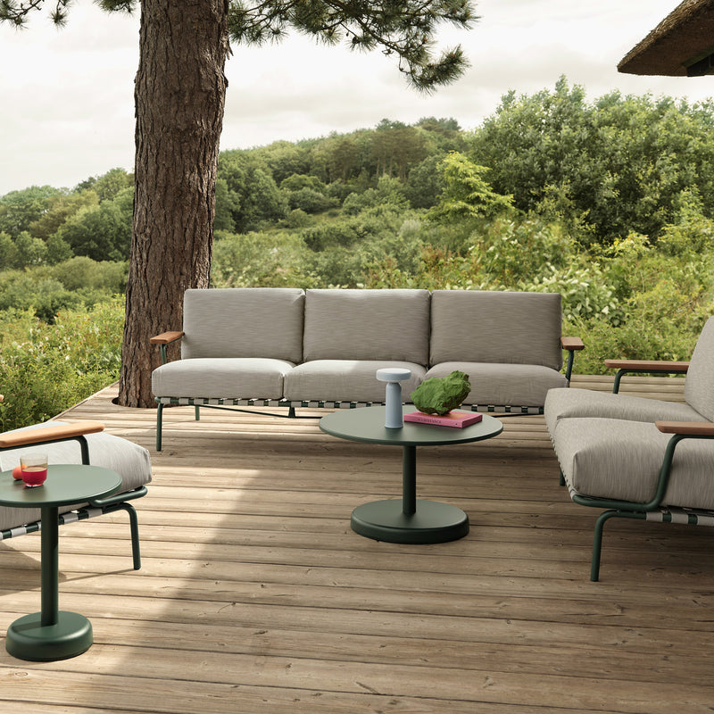 Muuto - Settle Outdoor 3-Sitzer Sofa | grün/dunkelgrün (Stoff Ribbed Weave2)