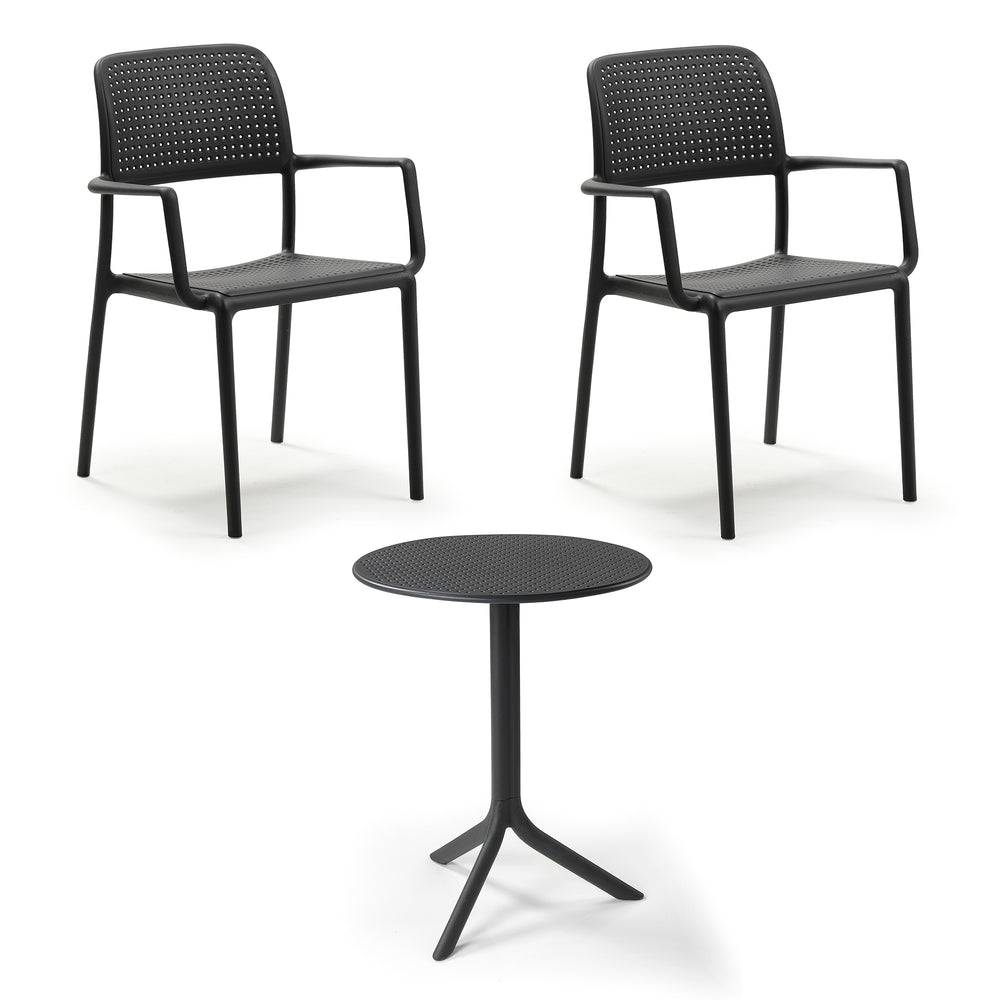 Nardi - Bora Armlehnstuhl (2x) + Step Tisch | anthrazit